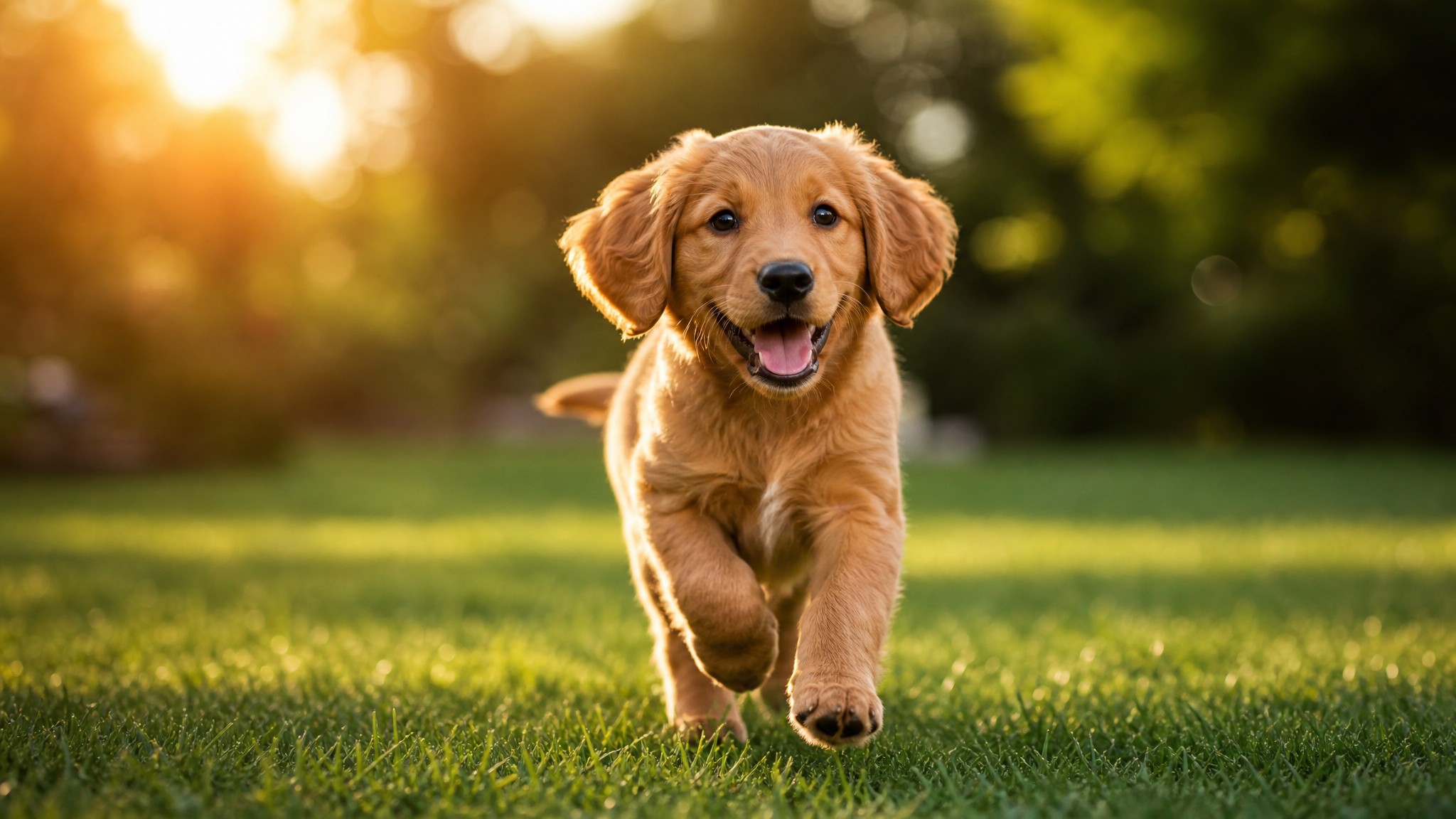 A healthy puppy running
