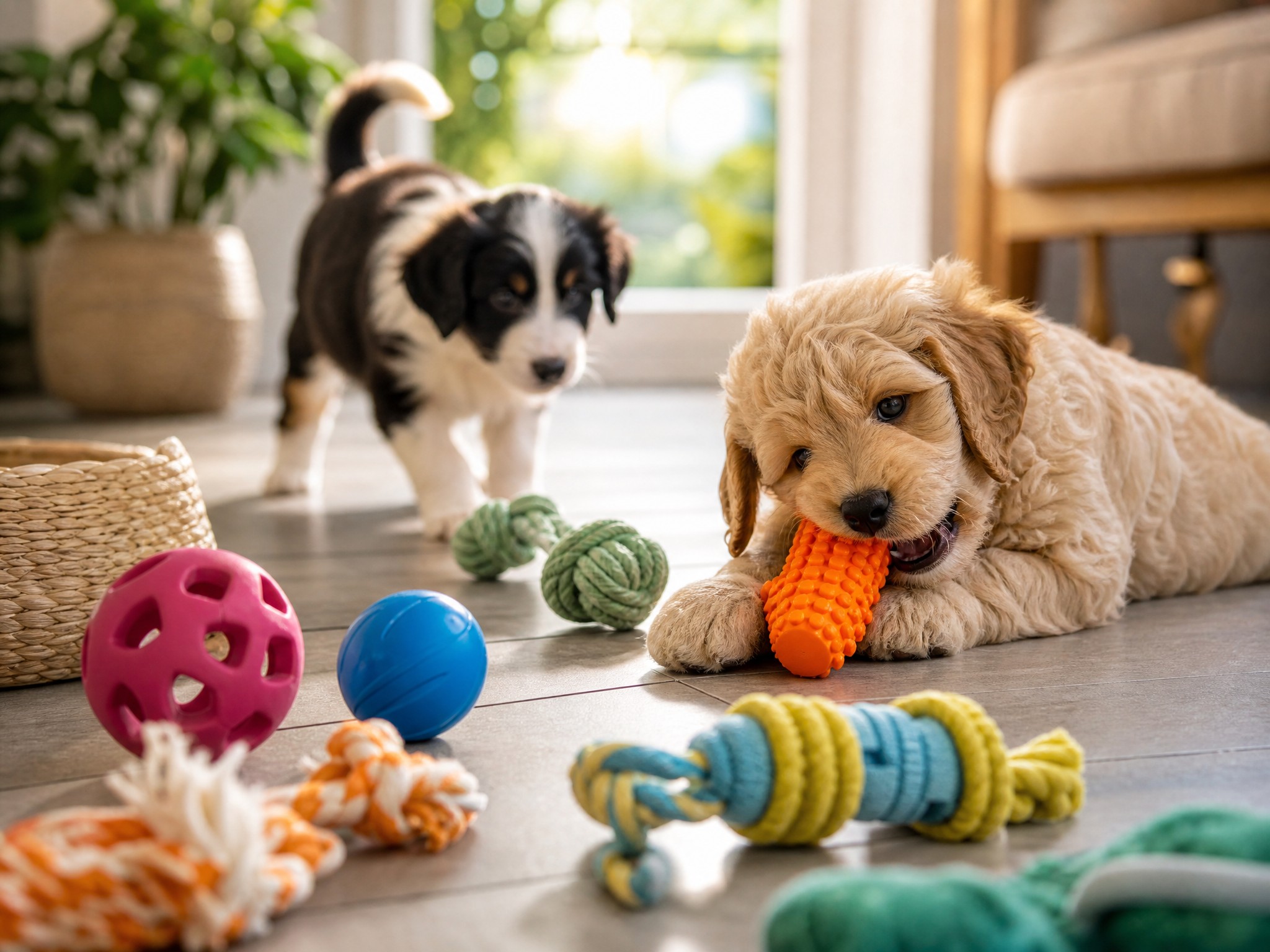 Colorful puppy toys